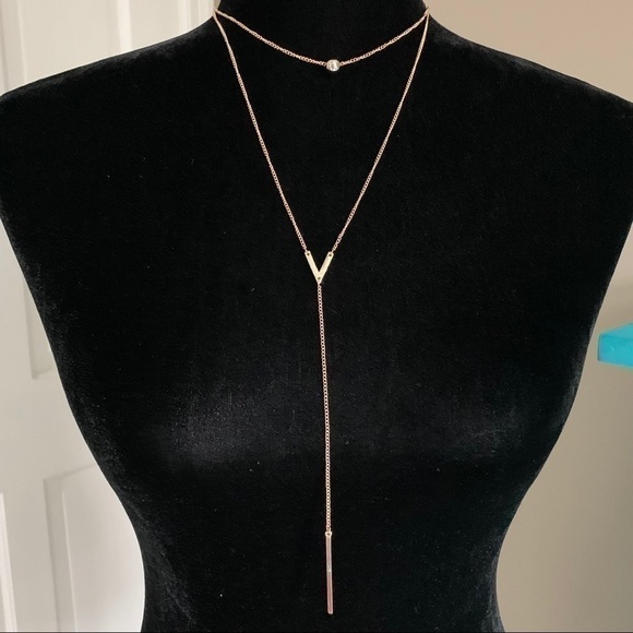 Set of 2 Gold Tone Layering Necklaces with Heart - Picture 5 of 5